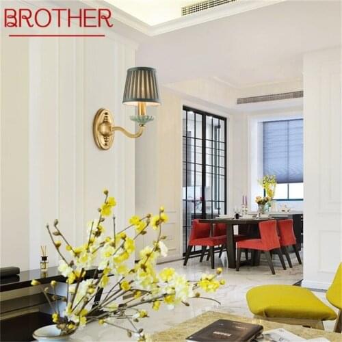BROTHER Brass Wall Sconce Lamp Modern Luxury Ceramic LED Light Design For Home Bedroom Parlor Balcony