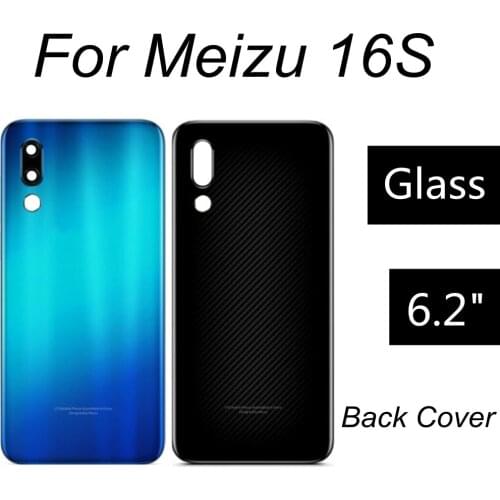 For Meizu 16S Battery Cover Huosing Rear Door Housing Case For Meizu 16 S 16S Back Cover Replacement + Camera Frame Lens