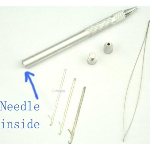 1set Aluminum Hair crochet needles Kit 3 hook + 1 loop Indian brazilian extension Lace Wig closure knitting styling tools