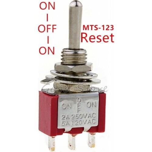 5pcs/10pcs Red Momentary/lock Mini MTS-123/MTS-103 3-Pin SPDT ON-OFF-ON 6A 125VAC Miniature Toggle Switches