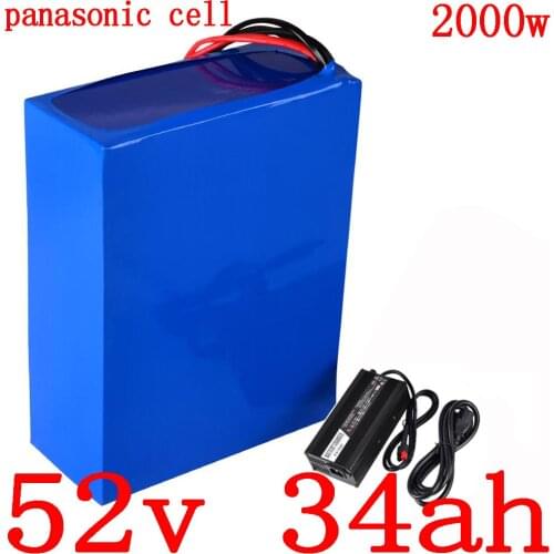 52V 35AH ebike battery 52V lithium battery pack 52V electric scooter battery use panasonic 3400mah with 50A BMS and 5A charger