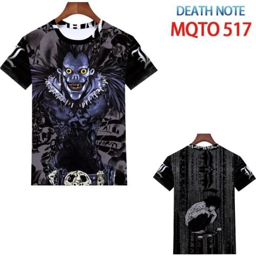 Anime 3D Print Cartoon T Shirt Death Note Tee Shirts Pull Homme Tshirt Men Summer Fashion Women Short Sleeve T-shirts Harajuku