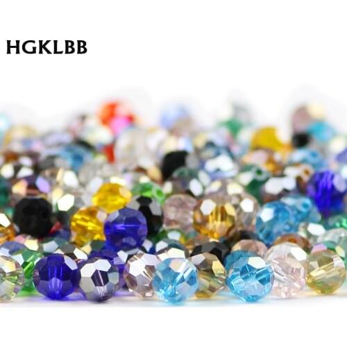HGKLBB Faceted Football Austrian crystal beads ball 8mm 30pcs Round Loose Glass beads for jewelry making bracelet Needlework DIY
