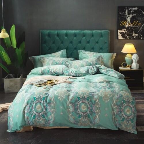 Long-staple Cotton Bedding Set New Bedding Sets Comforter Bed Set Pillowcases Duvet Cover Bed Sheet MN-Series Shahida Pea G