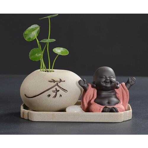 Elegant Stoneware Vases Creative Fashion Tabletop Ornaments Flower Vases Chinese Office Accessories Floreros Home Decor DI50HP