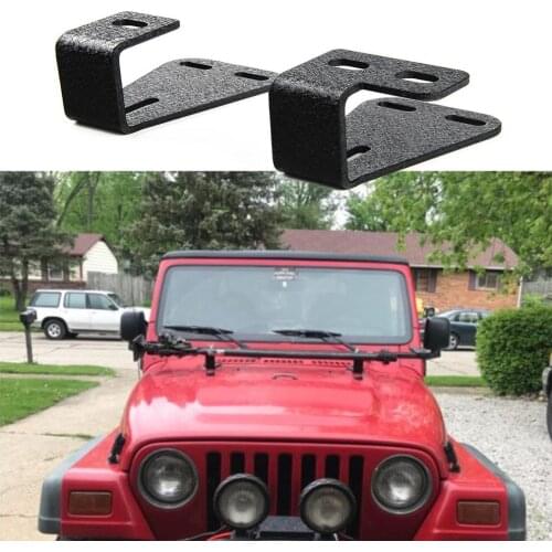 2 PCS /1Pair High Lift Jack Mount Hinge Mounting Hood Bracket for Jeep Wrangler CJ 1944-1986 / YJ 1987-1995 / TJ 1997-2006
