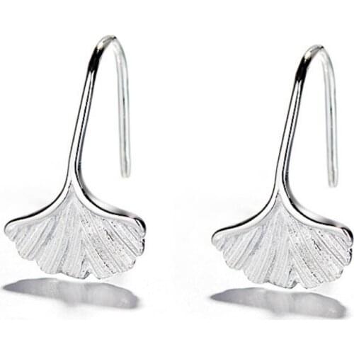 Korean Simple Small Copper Ginkgo Leaves Drop Earring for Women Vintage Dangle Earrings Fashion Jewelry 2019