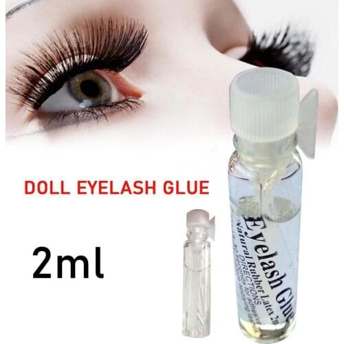 Doll change makeup fake eyelashes with glue transparent small glass bottle glue K3N4