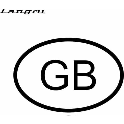 Langru 13.2cm*8.9cm Personalized Gb Great Britain Country Code Oval Vinyl Decal Car Sticker Accessories Jdm