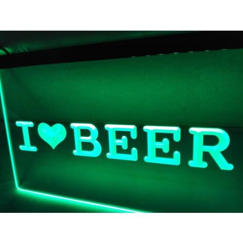 LB936- I Love Beer Bar Pub Club Gift NEW Light Sign home decor crafts