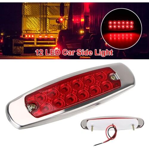 LEEPEE 12 LED Heavy Truck Side Lamp Fish Shape Marker Signal Light Warning Light Waterproof Rear Lights 12-24V