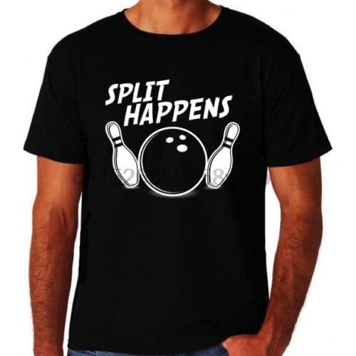 Summer T Shirt Split Happens Ten 10 Pin Bowlinger Funny Mens Sporter Game New Black Dude T Shirt O Neck T Shirt