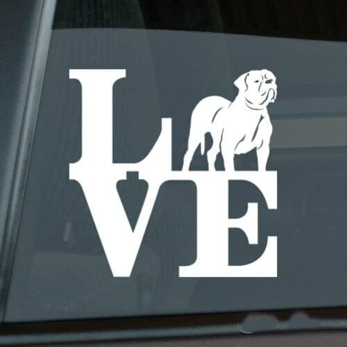 Love Dogue de Bordeaux Sticker Die Cut Vinyl - park bordeauxdog window decal Size(inch): 5.50 x 5.50