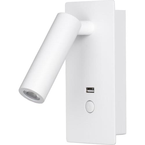 Agese Wall Mounted Reading Light Sconces Lamp Bedside Headboard Books USB Charger Touch Dimmer Switch CREE LED 3W3000K Hardwired