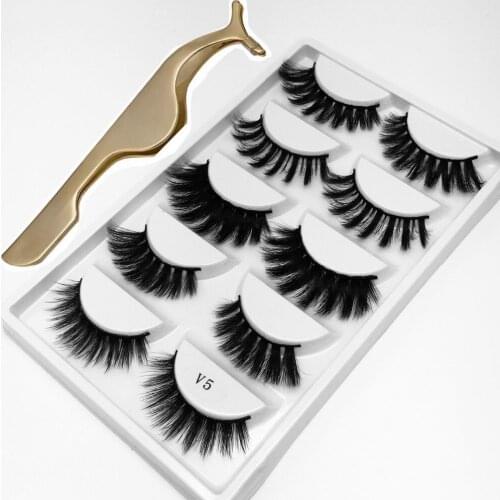 3D mink lashes mix false eyelashes 5 pairs natural mink eyelashes makeup eyelash Extension Fake eye lashes long thick handmade