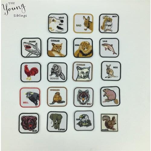 New arrive Cartoon Kangaroo Tiger Hot melt adhesive Embroidery Animal Iron on patch DIY Badges Patch Clothing Sewing Accessories