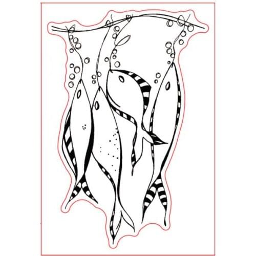 Fishes Transparent Clear Silicone Stamp/Seal for DIY scrapbooking/photo album Decorative clear stamp ST0954