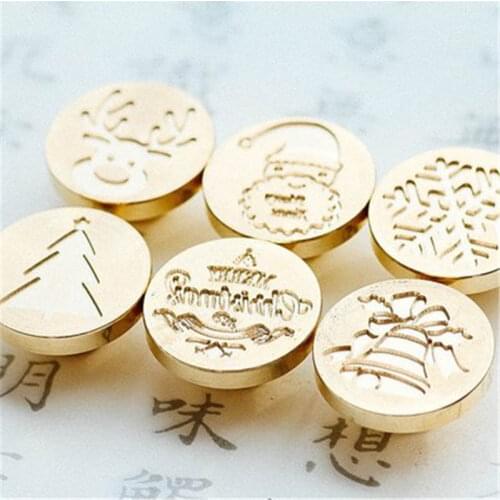 Christmas Xmas Bells Stamp Head DIY Bell Heads Santa Claus Wax Seal Elk Snow Stamps Postage Journal Wedding Date Gifts Envelope