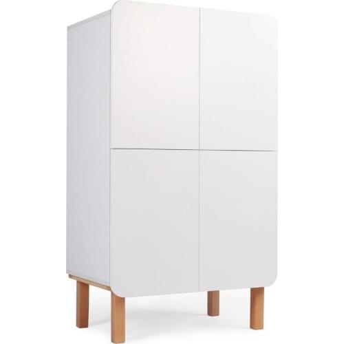 Wardrobe for a childrens room functionality cabinet with shelves and a compartment with a bar for hangers white 80x52.5x139.5