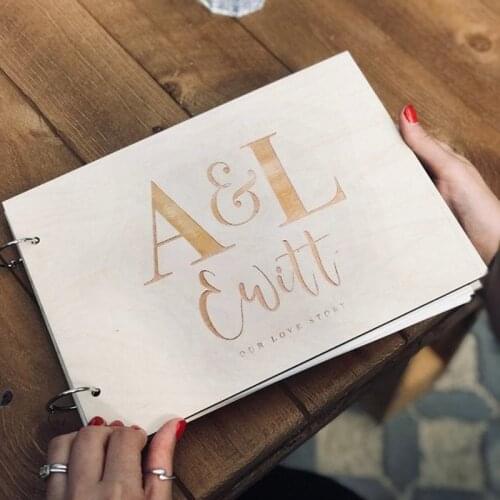 Modern Wedding Guest Book, WeddingBook, Wooden Guestbook, Modern Guest Book, Personalised Guest Book, wooden photo album
