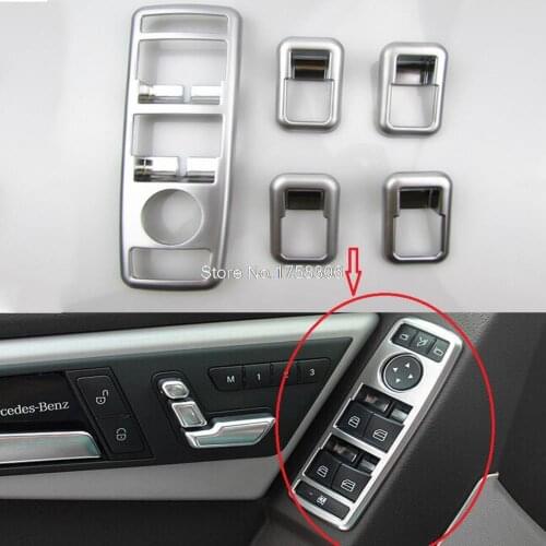 Angelguoguo Car window glasses lifter button decoration Frame stickers For Mercedes Benz A C B E GLK ML GL G500 GLA Class