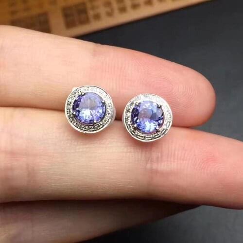 Natural And Real Tanzanite Earring 925 sterling silver Fine jewelry Tanzanite Earring