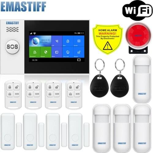 WiFi GSM Alarm home Security Protection smart Alarm System Touch screen Burglar kit APP Remote Control RFID Arm and Disarm