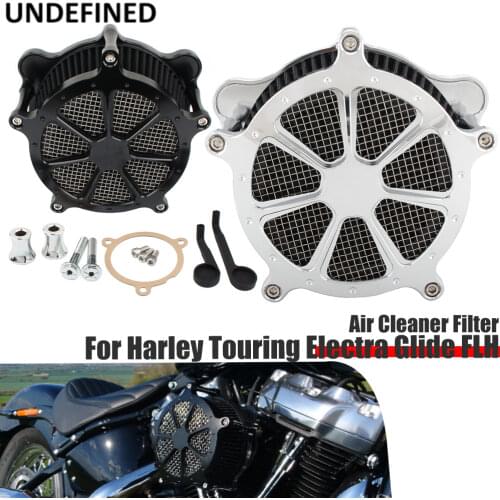 Air Cleaner Intake Filter Motorcycle Black Contrast Cut System Kit for Harley Touring Electra Glide Road King Softail 2017-2020
