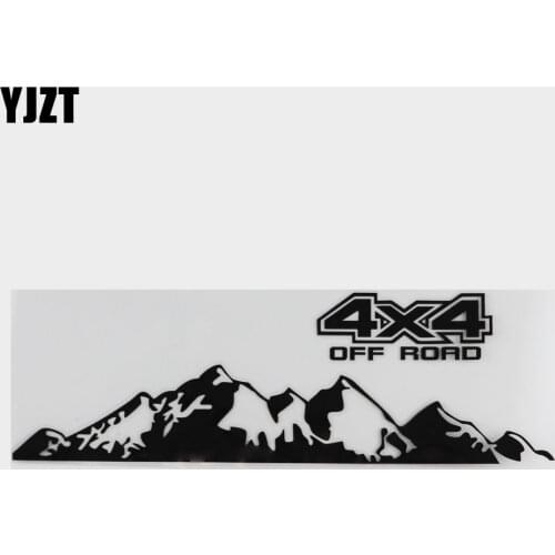 YJZT 24.5×7.6CM 4X4 Personalized Mountain And River Pattern Decoration Vinyl Car Sticker Decal Black/Silver 4C-0467