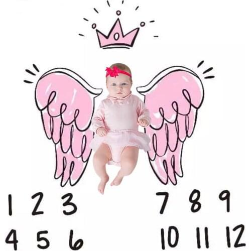 100*100cm Newborn Monthly Growth Milestone Cloth Baby Photography Props Infant Milestone Background Blanket Commemorate Rug