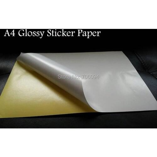 100sheets A4 Glossy white sticker paper label printing Paper Glossy A4 sticker adhesive strength Printing Paper