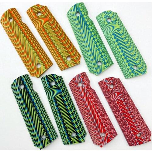 2Pieces 1911 Grips 4 colors G10 material Handle Grips Patch Custom Grips CNC Handle Grips