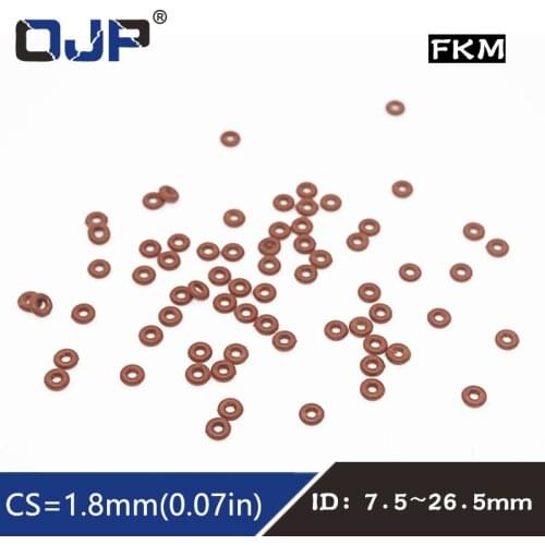 3PCS/lot Fluorine rubber Ring Brown FKM O ring Seal CS:1.8mm ID7.5/8/9/10.6/11.2/26.5mm Rubber O-Ring Seal Oil Ring fkm Gasket