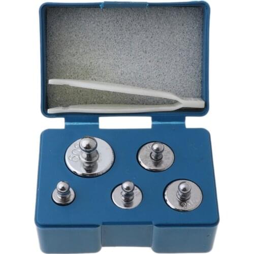 5pcs Precision Calibration Weight Digital Scale Set Kit with Tweezers For Weight Scale Tools Include 50g 20g 10g 5g Hot Sale