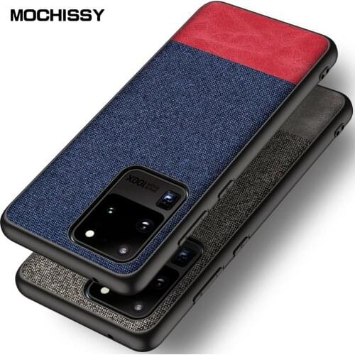 For Samsung S20 Plus Ultra Case Shockproof Back Cover Cloth Fabric Silicone Soft Edge Protect Case For Samsung S20 Ultra Funda
