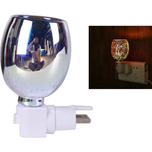 Essential Oil Burner Aromatherapy Wax Candle Warmer Diffuser Aroma Night Light Decoration for Parlor Bedroom Decor US Plug