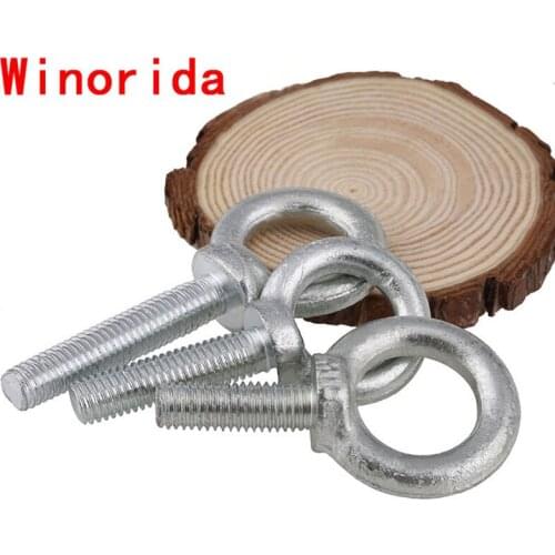 GB825-88 Extended Eyebolt Ring/ Round Screw Plated White Zinc Eyebolt M6-M20 5Pcs