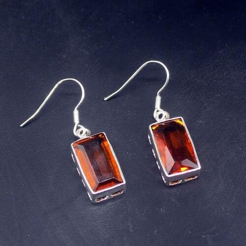 Gemstonefactory Big Promotion Single Unique 925 Silver Fancy Honey Topaz Sweet Women Ladies Gift Dangle Drop Earrings 20213686