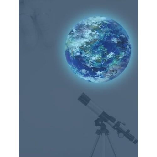 Blue Luminous 3D Earth Wall Sticker baby kids room living room bedroom decoration decals Glow in the dark home decor Stickers