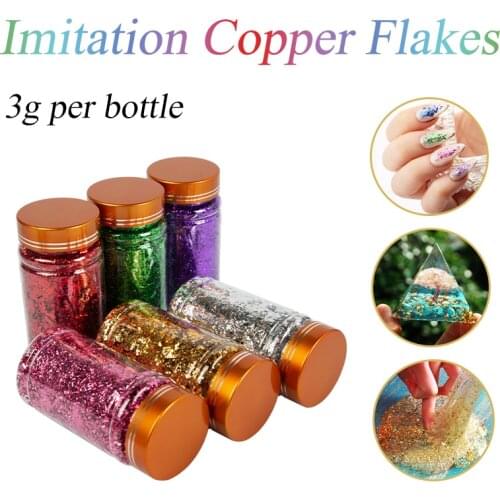 Imitation Gold Leaf Flakes Copper Flakes for Gliding Arts Crafts Decoration Silver Copper Gold Foil Fragments Gold Craft 3g