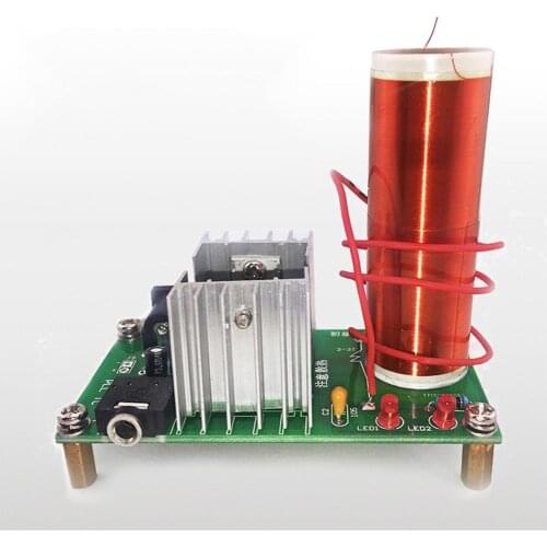 Mini Tesla Coil Kit 15W Mini Music Tesla Coil Plasma Speaker Tesla Wireless Transmission DC 15-24V DIY Kits
