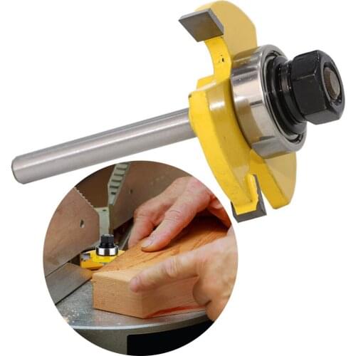 2pcs Tongue and Groove Set 1/4 Inch Shank Router Bit 3 Teeth Adjustable T Shape Wood Milling Cutter Machine 13-19mm