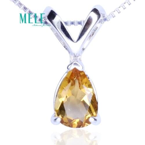 Natural citrine crystal pendant necklaces pendants pendant drop ornaments Water drop shape 6*9mm
