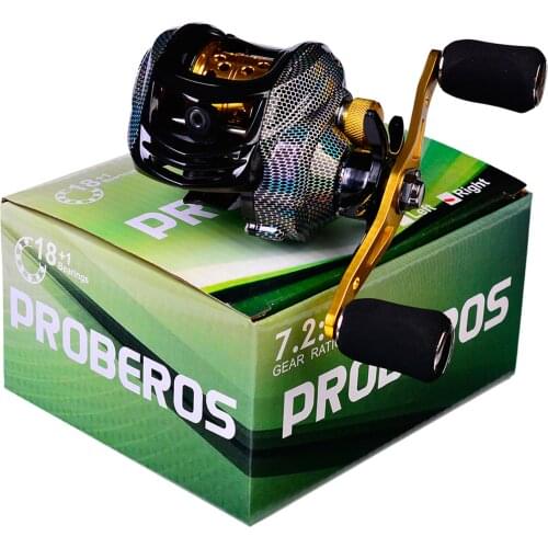 PROBEROS 18+1 BB Bearing Fishing Baitcast Reel High Speed 7.2:1 Fishing Reel Bait Cast Wheel Left/Right Hand Fishing Accessories