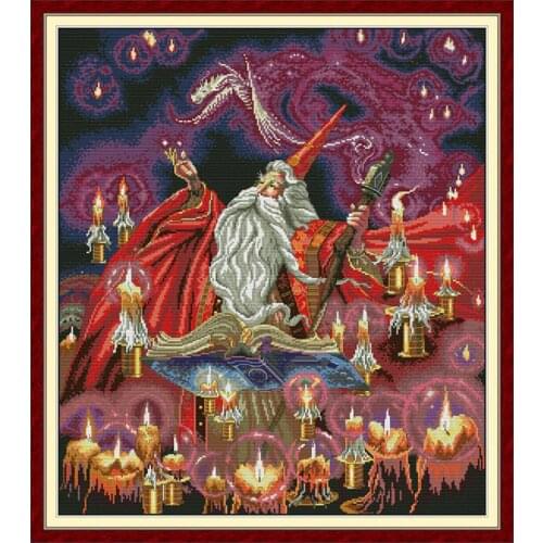 Joy Sunday Magician Stamped Cross Stitch Embroidery Needlework Kits DMC Counted Patterns Decor Fabric Thread11CT 14CT Print Set