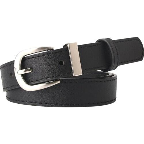 Leather Belts for Women Fashion Jeans Classic Retro Simple Round Buckle Female Pin New Denim Dress Sword Goth Luxury Punk Gothic