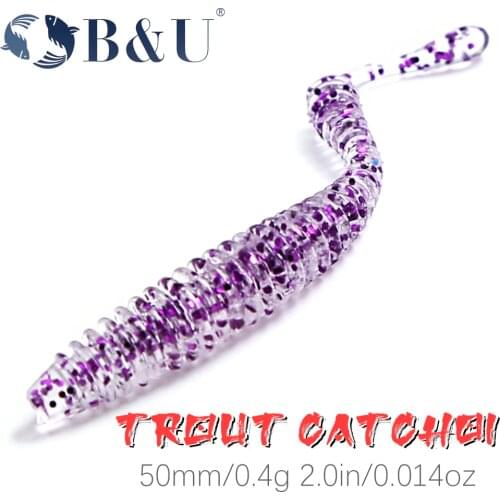 B&U Worms Shiner Fishing Lures 50mm Wobblers Carp Fishing Soft Lures Silicone Artificial For Fishing bass perch Baits
