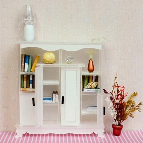 1/12 Scale Cabinet Cupboard Books for Dollhouse Bedroom Accessory Kids Hands-on Toy