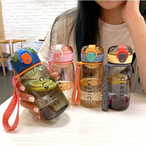 400Ml Sport Water Bottle Portable Travel Water Bottle With Rope Leak-Proof Shaker Outdoor Tour Plastic Drinkware My Drink Bottle