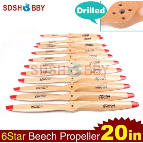 1pc 6STARHOBBY Standard Wooden Propeller/ Beech Propeller 20*8 20*10 for RC Gasoline Drilled Propellers for DLE Series Engines